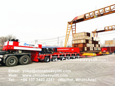 Loading test 400 ton Drop Deck with Spread Loading Beam, with Gooseneck ...