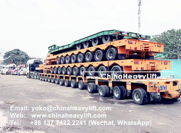 CHINA HEAVY LIFT manufacture 30 axle line Modular Trailer hydraulic multi axle compatible Goldhofer for Vietnam, www.chinaheavylift.com