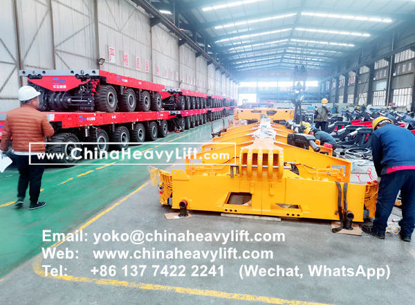 CHINA HEAVY LIFT manufacture 50 axle line modular trailer, extendable Vessel Bridge, Gooseneck, compatible Goldhofer to Manila Philippines, www.chinaheavylift.com