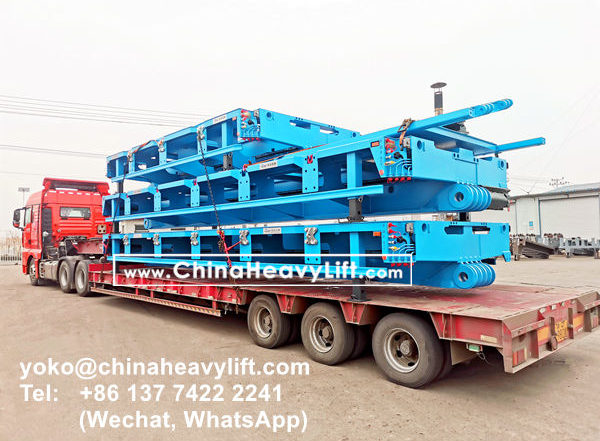 CHINA HEAVY LIFT manufacture 9m length Spacer and turntable Swivel Bolster for Manila Philippines compatible Goldhofer modular trailer, www.chinaheavylift.com